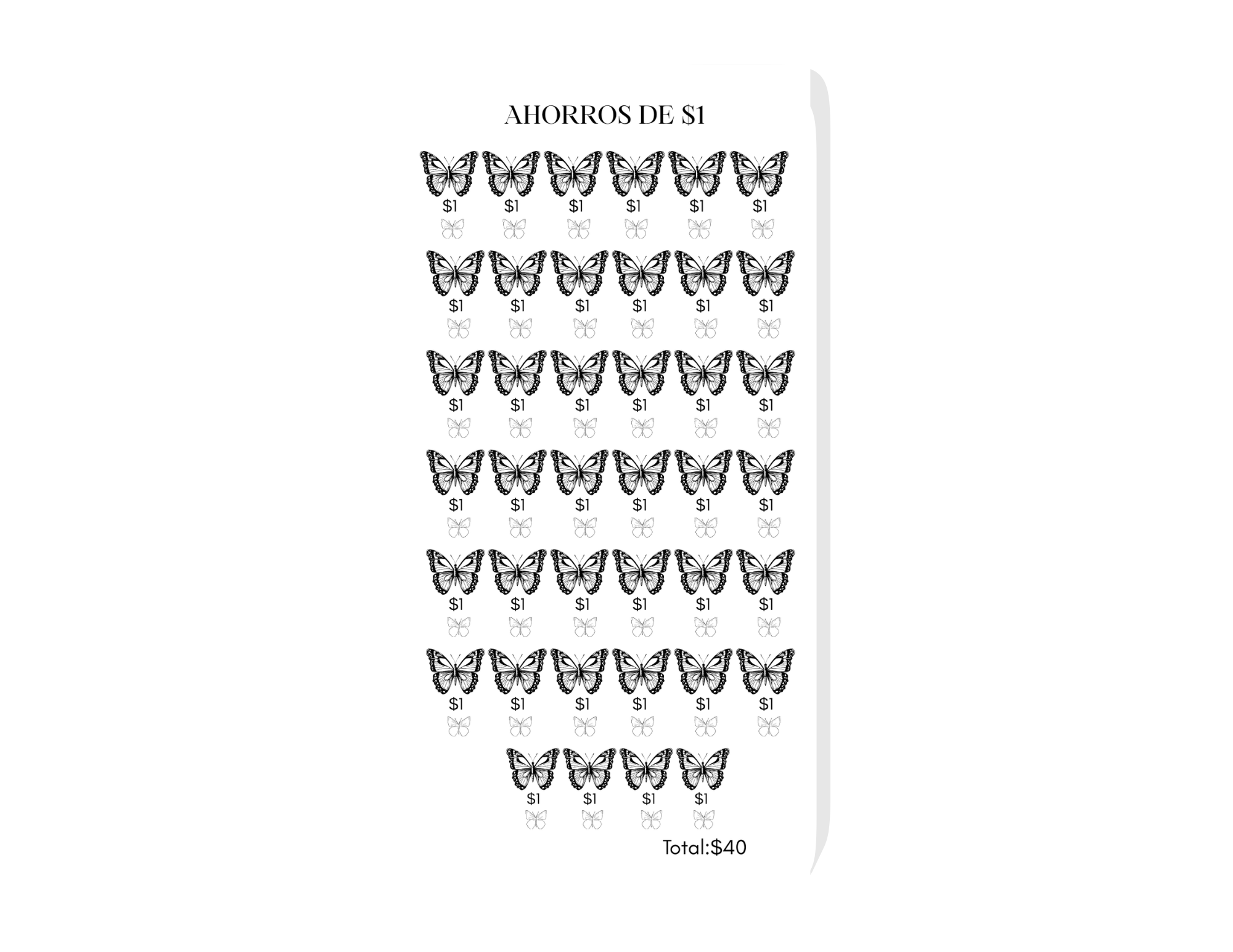 AHORRO DE $1 MARIPOSA NEGRA